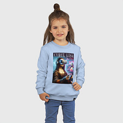 Свитшот хлопковый детский Mona Lisa on a virtual helmet, цвет: мягкое небо — фото 2