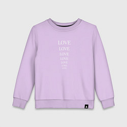 Детский свитшот Надпись love