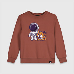 Детский свитшот Космонавт и тигрёнок