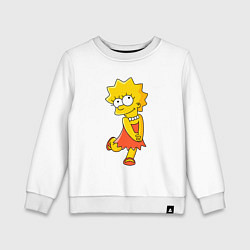 Свитшот хлопковый детский Lisa Simpson, цвет: белый