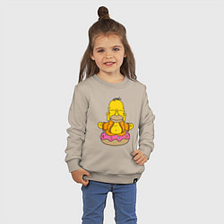 Свитшот хлопковый детский Homer yoga, цвет: миндальный — фото 2