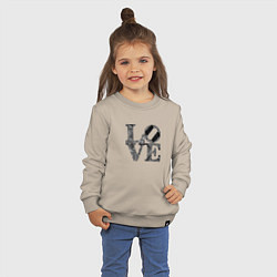 Свитшот хлопковый детский L o v e, цвет: миндальный — фото 2
