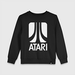 Свитшот хлопковый детский Atari logo white, цвет: черный