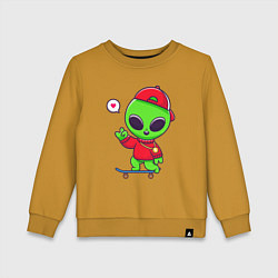 Детский свитшот Пришелец скейтбордист