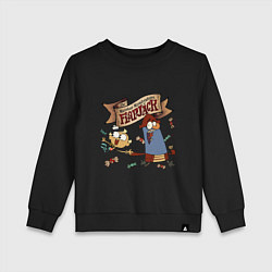 Свитшот хлопковый детский Flapjack - candies, цвет: черный