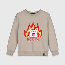 Детский свитшот Cat - this is fine