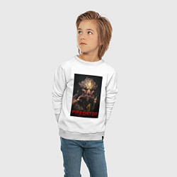 Свитшот хлопковый детский Хищник - рык, цвет: белый — фото 2
