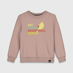 Детский свитшот Еда сон баскетбол