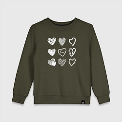 Детский свитшот Hearts love hand draw