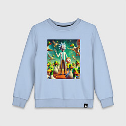 Детский свитшот Рик и Морти среди уток - нейроарт