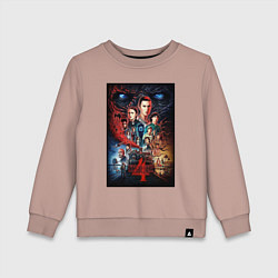 Свитшот хлопковый детский Stranger Things 4, цвет: пыльно-розовый