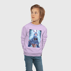 Свитшот хлопковый детский Зайка в гармонии с природой, цвет: лаванда — фото 2