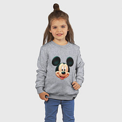 Свитшот хлопковый детский Mickey mouse head, цвет: меланж — фото 2