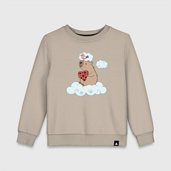 Детский свитшот Капибара с сердцем