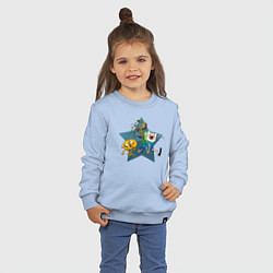 Свитшот хлопковый детский Вперед к приключениям, цвет: мягкое небо — фото 2