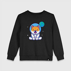 Свитшот хлопковый детский Space doggy, цвет: черный