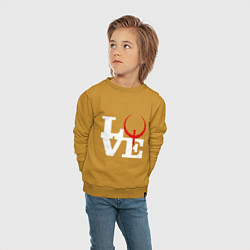 Свитшот хлопковый детский Люблю quake, цвет: горчичный — фото 2