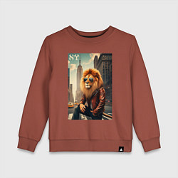 Детский свитшот Cool Lion New Yorker - ai art