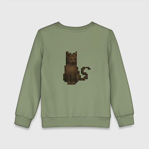 Детский свитшот Пиксельный кот Daggerfall / Авокадо – фото 2