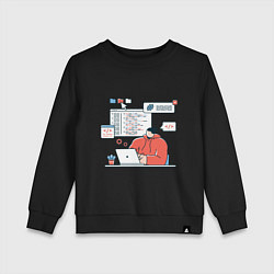 Детский свитшот Работа за компьютером