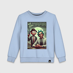 Свитшот хлопковый детский Мафиози Рик и Морти - нейроарт фантазия, цвет: мягкое небо