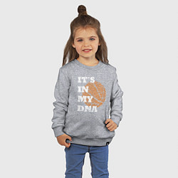 Свитшот хлопковый детский Баскетбольный ДНК, цвет: меланж — фото 2