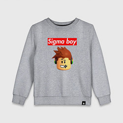 Детский свитшот Sigma boy roblox head - мем Роблокс Сигма бой