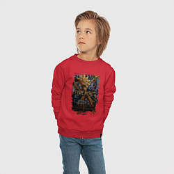 Свитшот хлопковый детский Солнце и луна из аниматроников, цвет: красный — фото 2