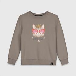 Детский свитшот Кошка принцесса в розовых очках super cool
