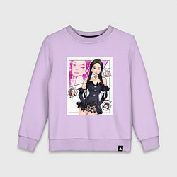Свитшот хлопковый детский Blackpink - Jennie, цвет: лаванда