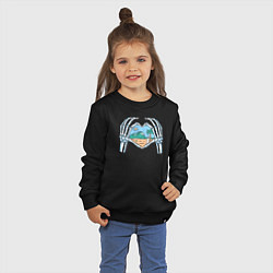 Свитшот хлопковый детский Сердце пляжа, цвет: черный — фото 2