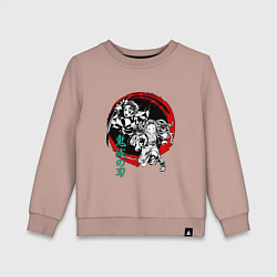 Детский свитшот Клинок рассекающий демонов Незуко и Тандзиро круг