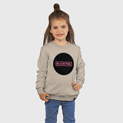 Свитшот хлопковый детский Blackpink logotype - group of South Korea, цвет: миндальный — фото 2