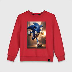 Свитшот хлопковый детский Бегущий Соник, цвет: красный