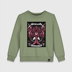 Свитшот хлопковый детский Metallica - royal arena Denmark, цвет: авокадо