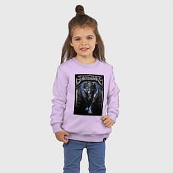 Свитшот хлопковый детский Metallica thrash metal style - wolf, цвет: лаванда — фото 2
