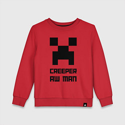 Детский свитшот Creeper Aw Man, Майнкрафт мем