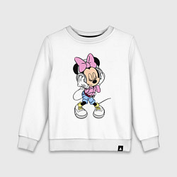 Свитшот хлопковый детский Minnie Mouse in music, цвет: белый