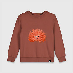 Свитшот хлопковый детский Сartoon monster fluffy orange, цвет: кирпичный