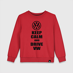 Свитшот хлопковый детский Keep Calm & Drive VW, цвет: красный