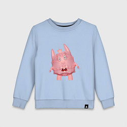 Свитшот хлопковый детский Cartoon monster pink, цвет: мягкое небо