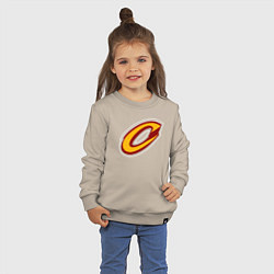 Свитшот хлопковый детский Кливленд Кавальерс лого, цвет: миндальный — фото 2