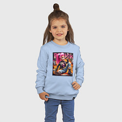 Свитшот хлопковый детский Barbie singer - punks not dead, цвет: мягкое небо — фото 2