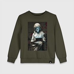 Детский свитшот Античная статуя с планшетом