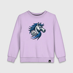 Свитшот хлопковый детский Mavericks horse, цвет: лаванда