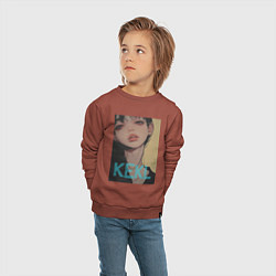 Свитшот хлопковый детский Mood girl kekl, цвет: кирпичный — фото 2