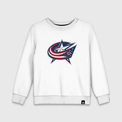 Свитшот хлопковый детский Columbus blue jackets - hockey team - emblem, цвет: белый