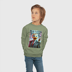 Свитшот хлопковый детский Donald Duck Trump and James Duck Vance, цвет: авокадо — фото 2