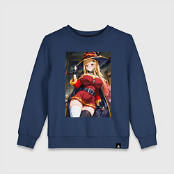 Свитшот хлопковый детский Марин Китагава косплей Мегумин, цвет: тёмно-синий