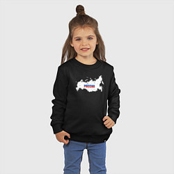 Свитшот хлопковый детский Россия карта, цвет: черный — фото 2